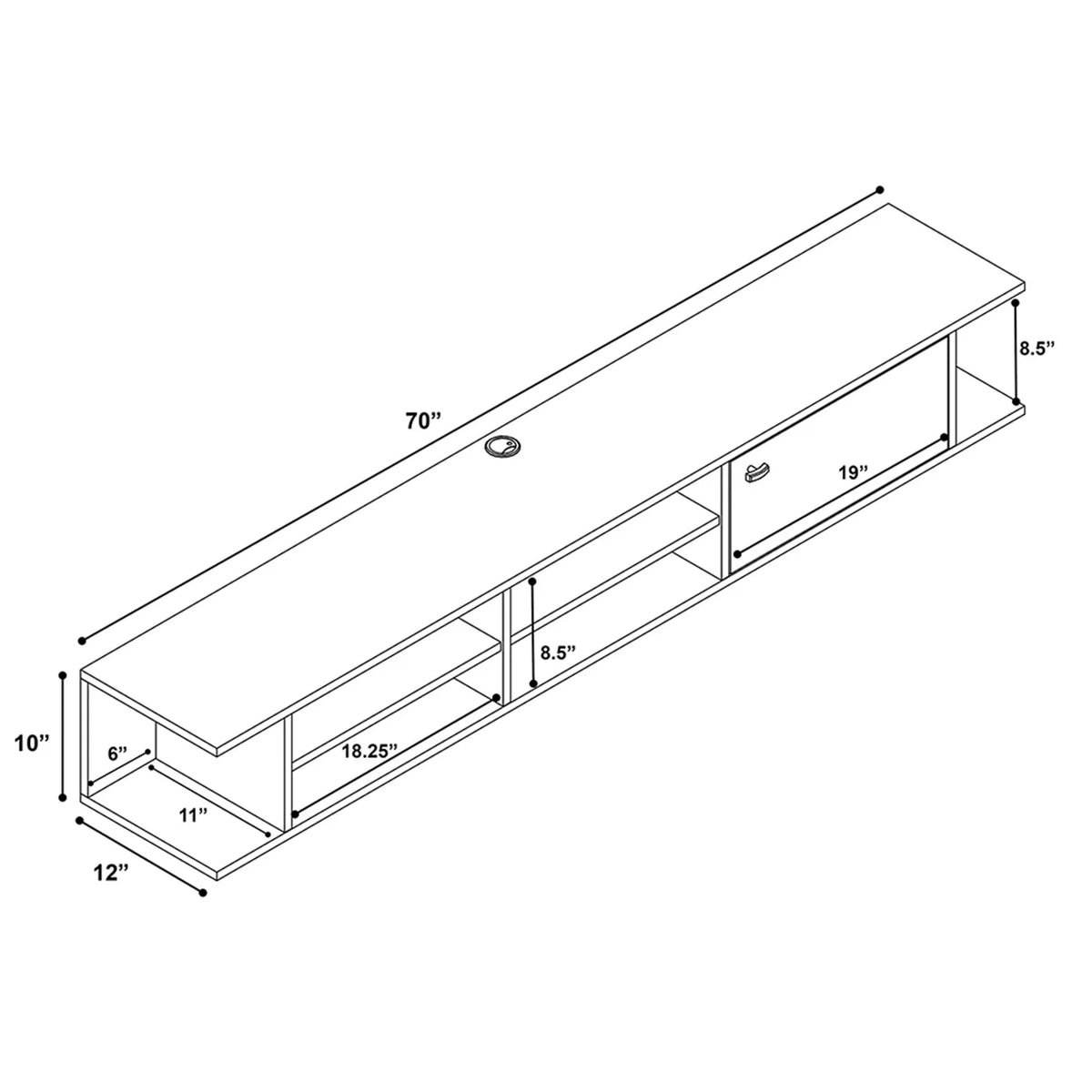 Wall Mounted Media Console with Door Y402402