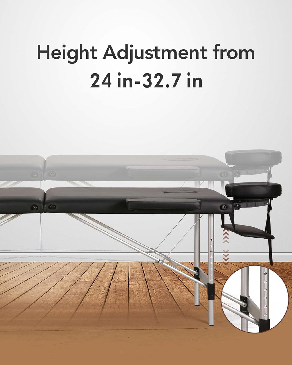 Portable 2 Section Aluminum Massage Table with Carrying Bag V368341