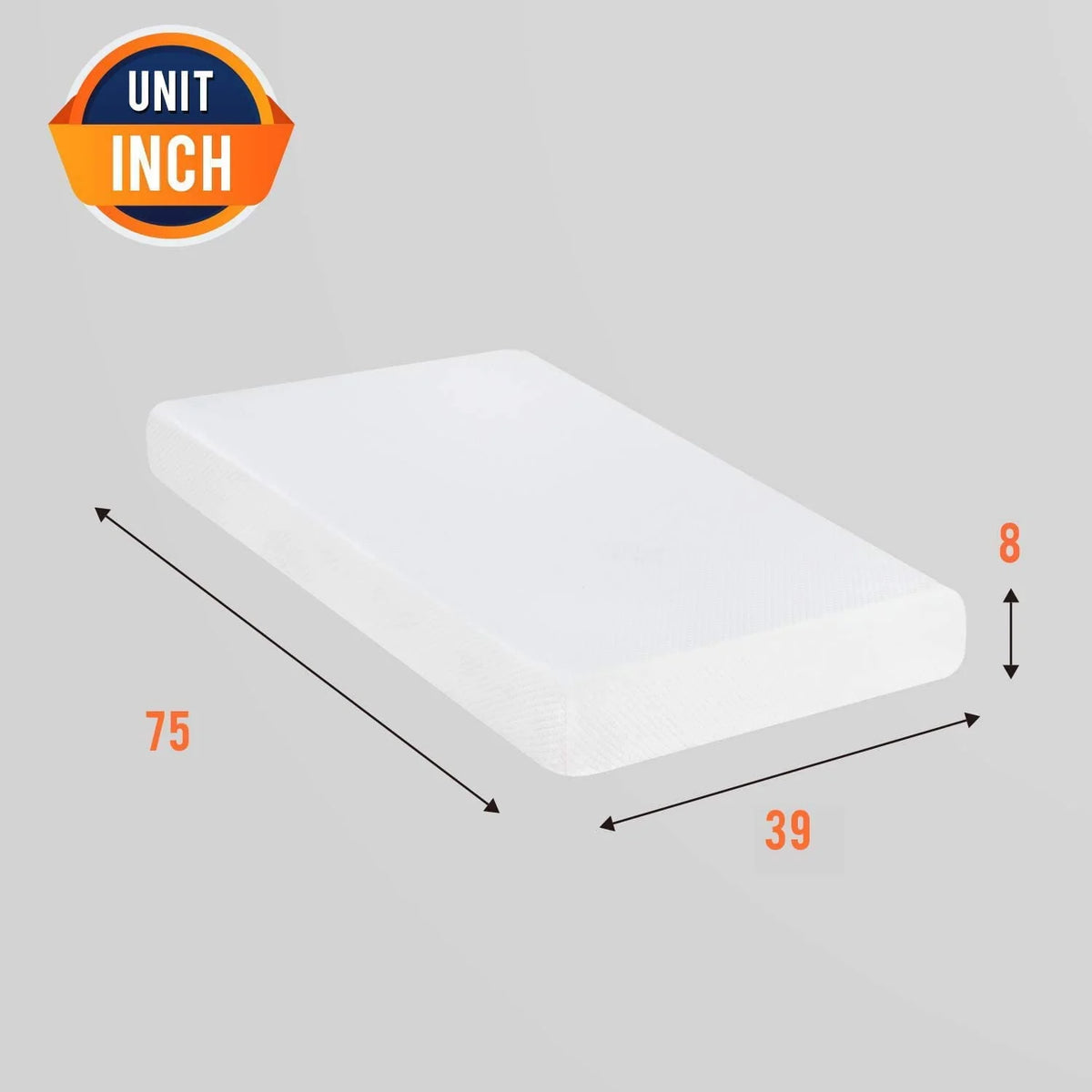8 inch Twin Size Memory Foam Gel Mattress B428771