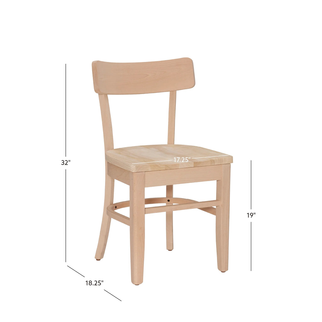 Unfinished Wood Dining Accent Chair, Set of 2 O46382
