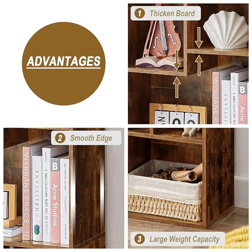 3-Cube Open Bookshelf with 2-Tier Storage J89875