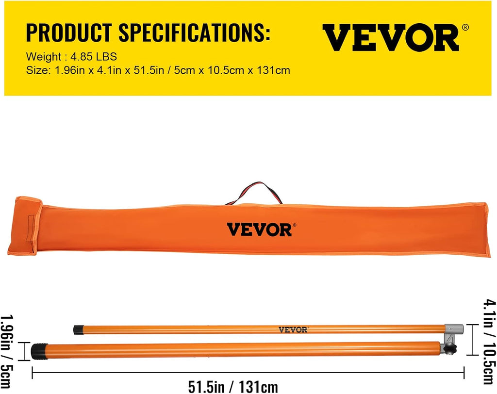 15' Fiberglass Truck Height Measuring Stick with Carrying Bag D10381