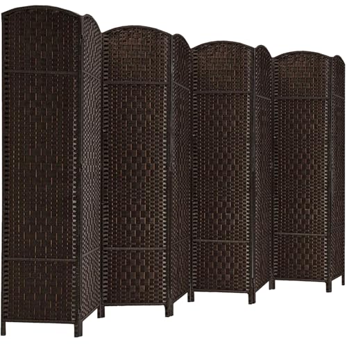 6 Panel Dark Coffee Folding Room Divider Y798821