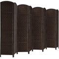 6 Panel Dark Coffee Folding Room Divider Y798821