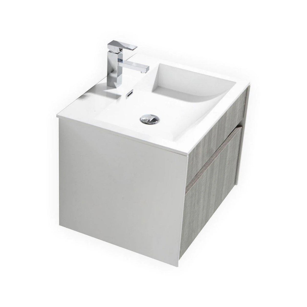 24 in. Ash Gray Wall Mount Bathroom Vanity I1975