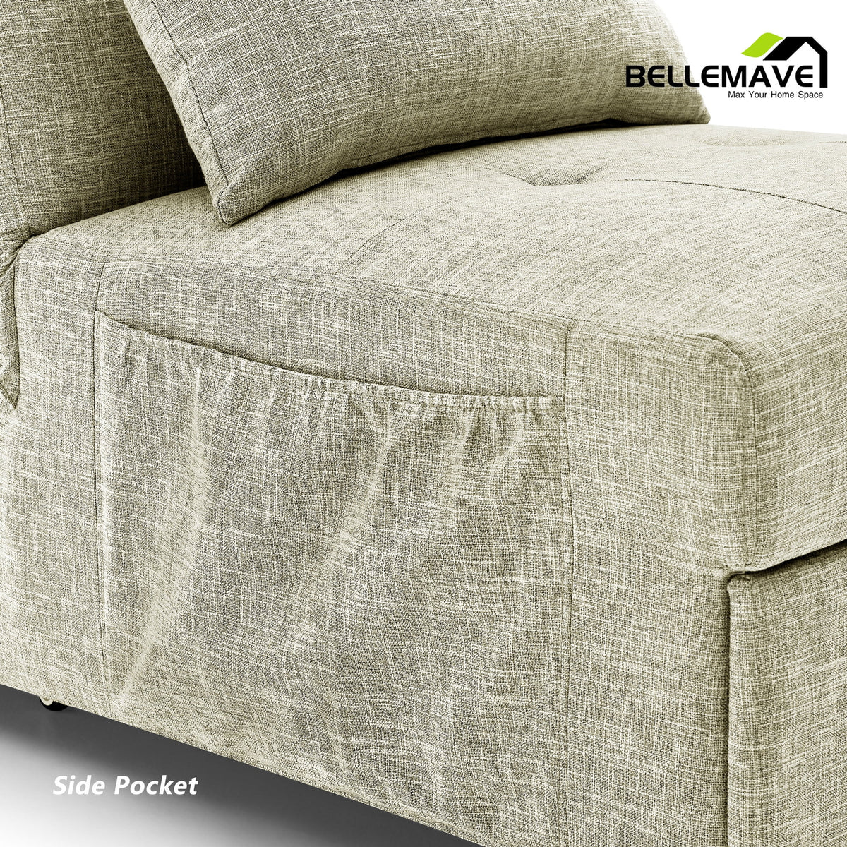4 in 1 Folding Sofa Bed with 1 Pillow and Side Pocket W985