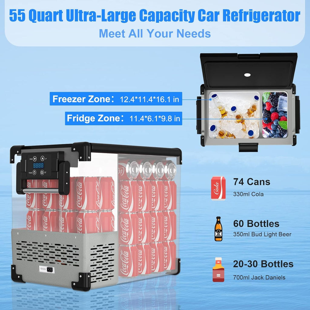 12 Volt 55 Quart Portable Car Refrigerator B818400