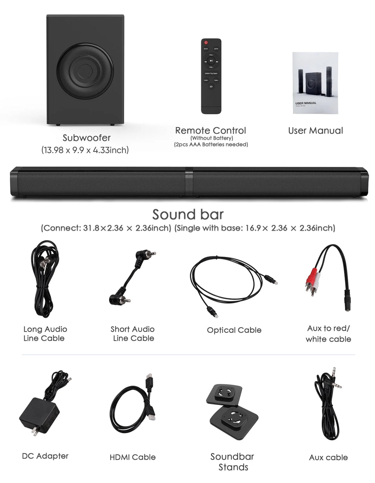 2.1 CH Soundbar with Subwoofer N31379