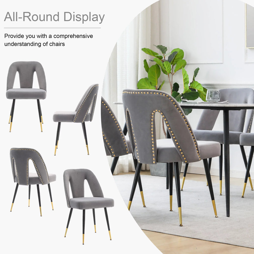Velvet Upholstered Dining Chairs Set of 6 Z116331