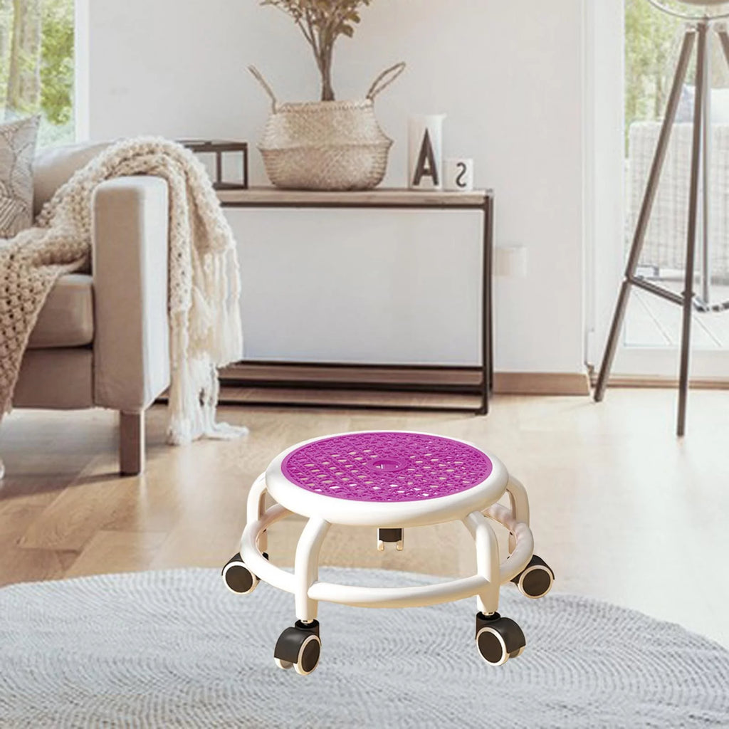 Violet Stool with Universal Wheels J45176