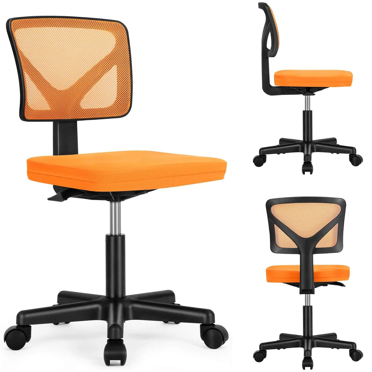 Ergonomic Office Chair with Wheels, Orange E6891