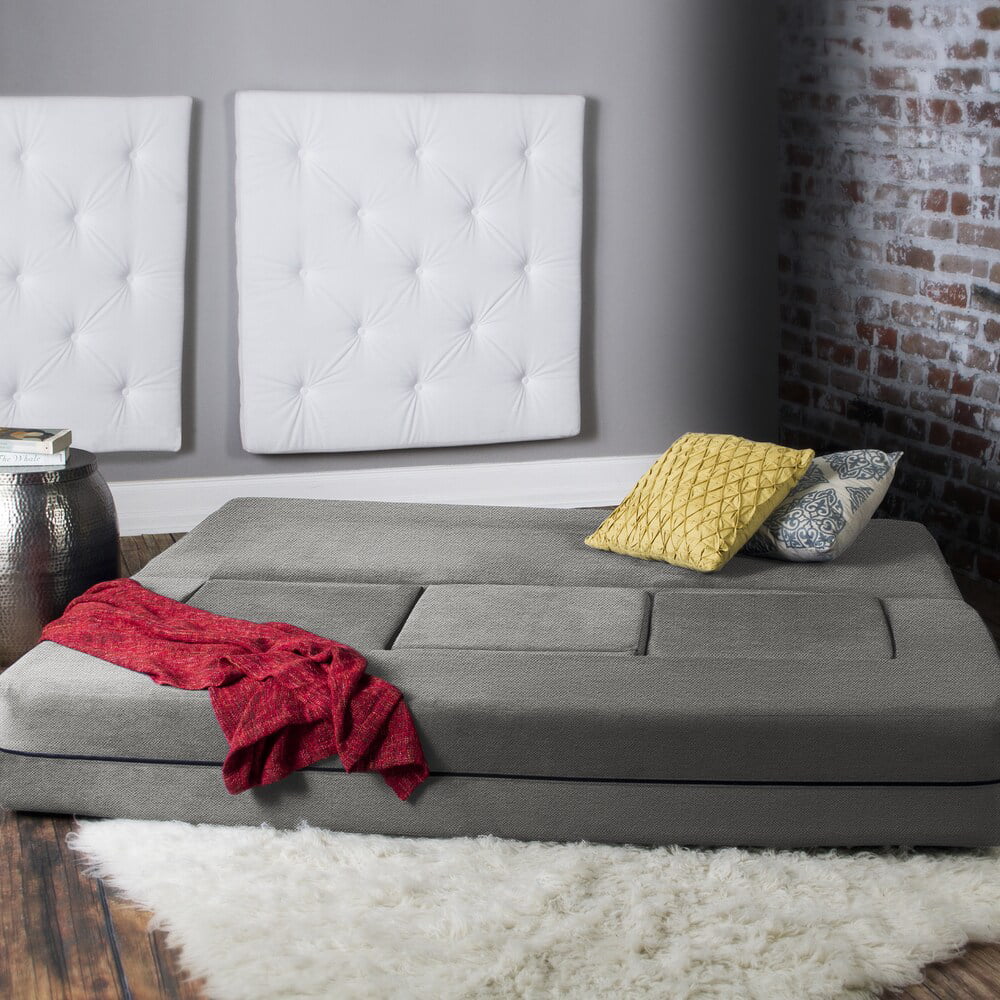 California King Convertible Sleeper Sofa and Ottomans Dove Grey Foam Polyester F632481