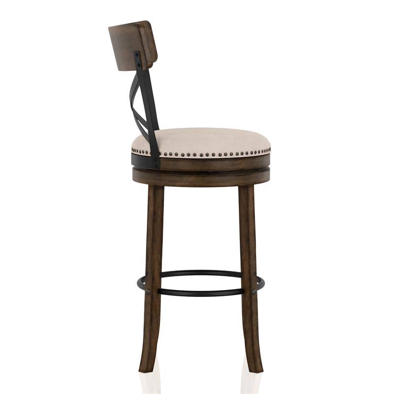 Live Edge Oak Wood Swivel Barstool Set of 2 S1619