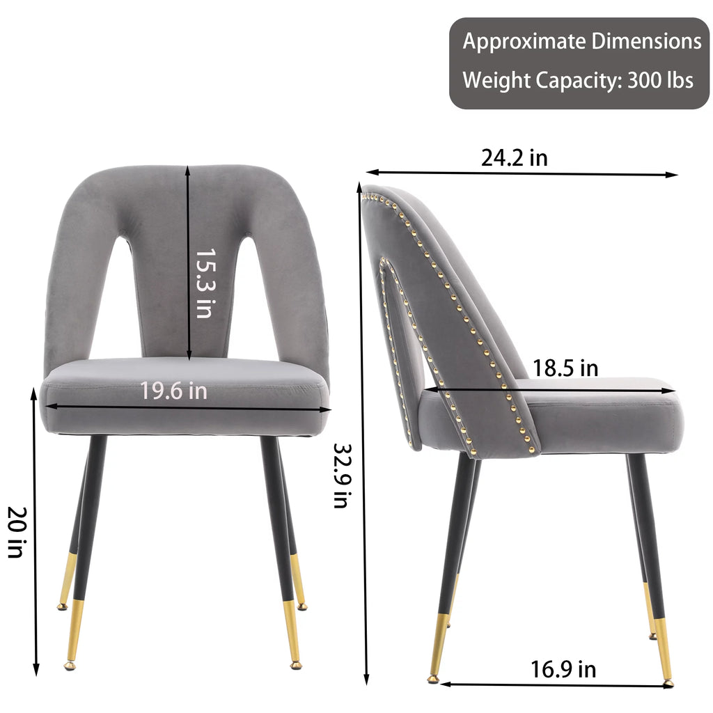 Velvet Upholstered Dining Chairs Set of 6 Z116331