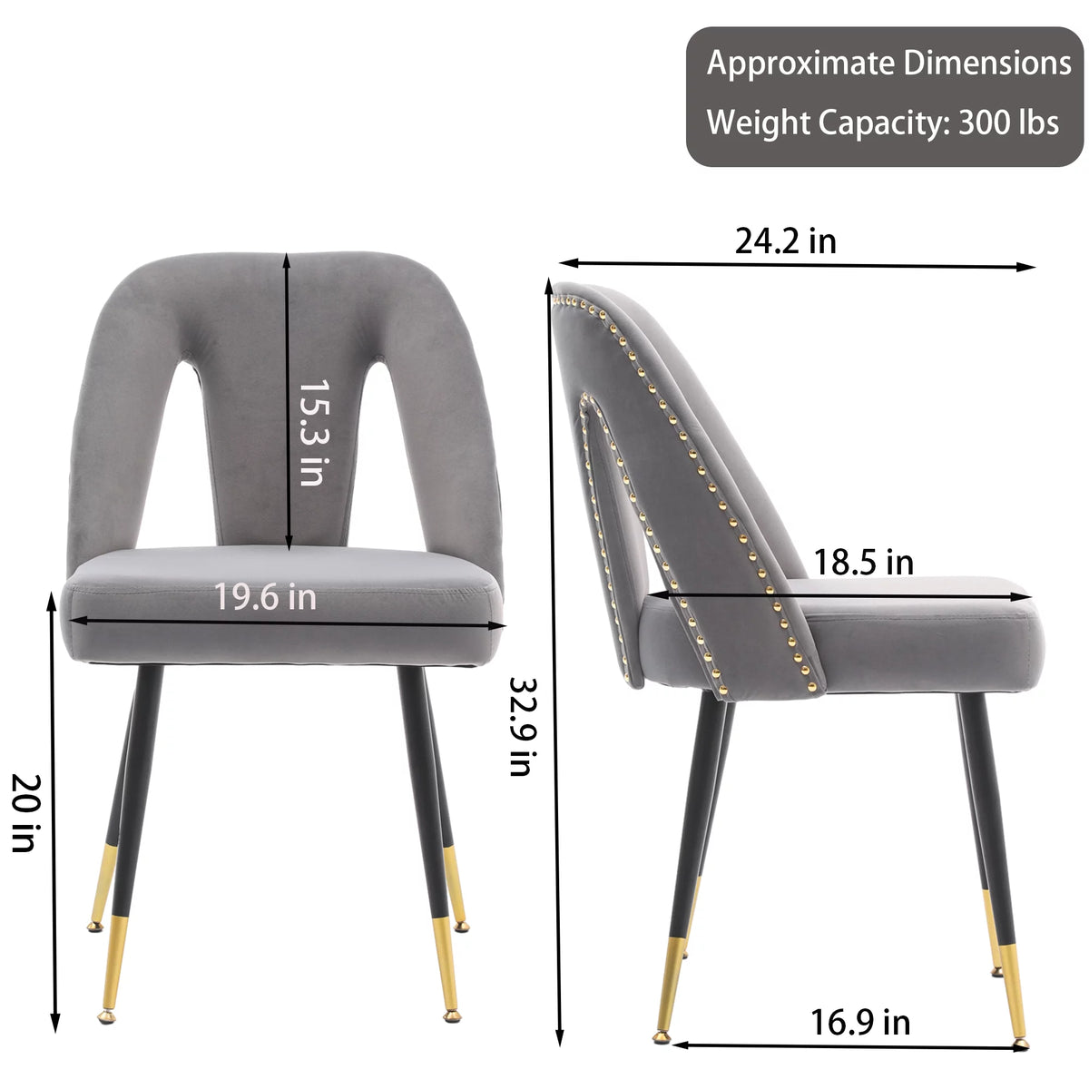 Velvet Upholstered Dining Chairs Set of 6 Z116331