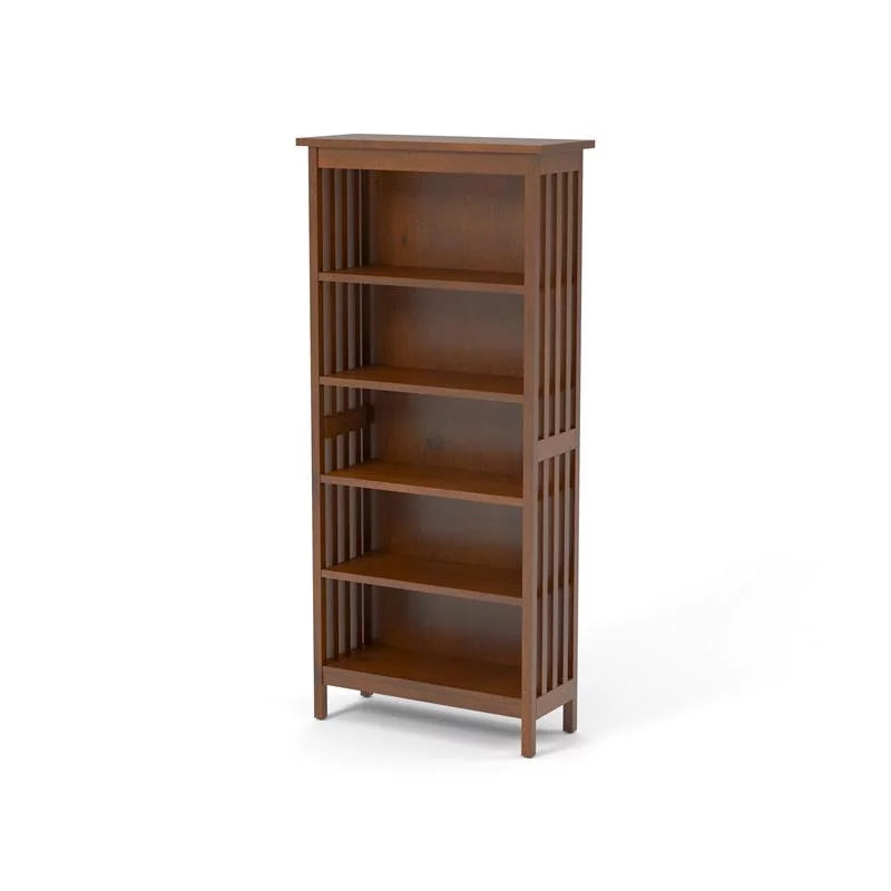 Antique Oak 5-Shelf Wood Bookcase X19607