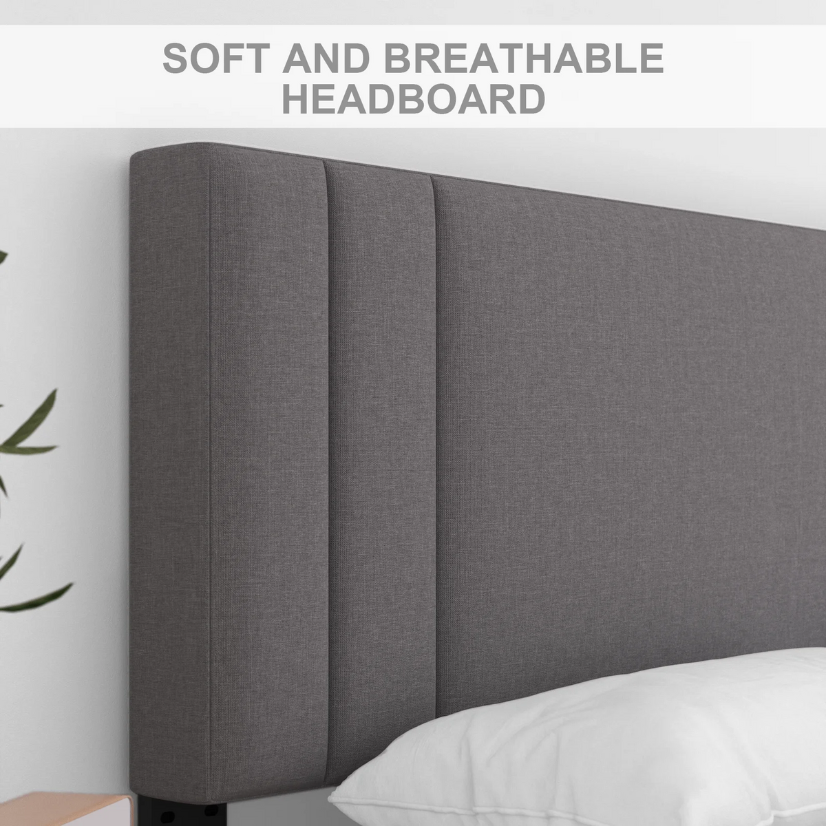 King Size Fabric Upholstered Platform Bed Frame C486