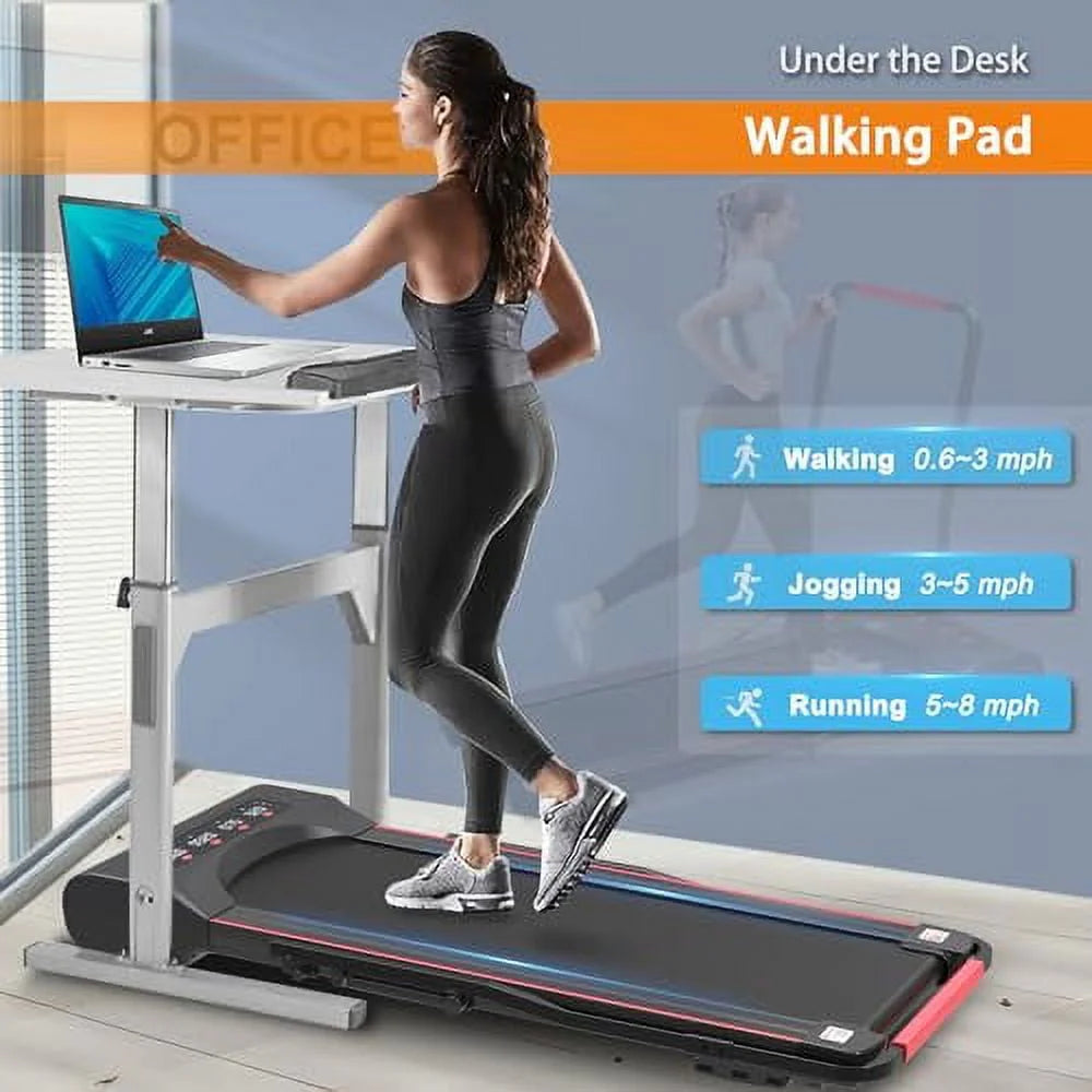 Foldable Under Desk Treadmill with Handle Bar J149068