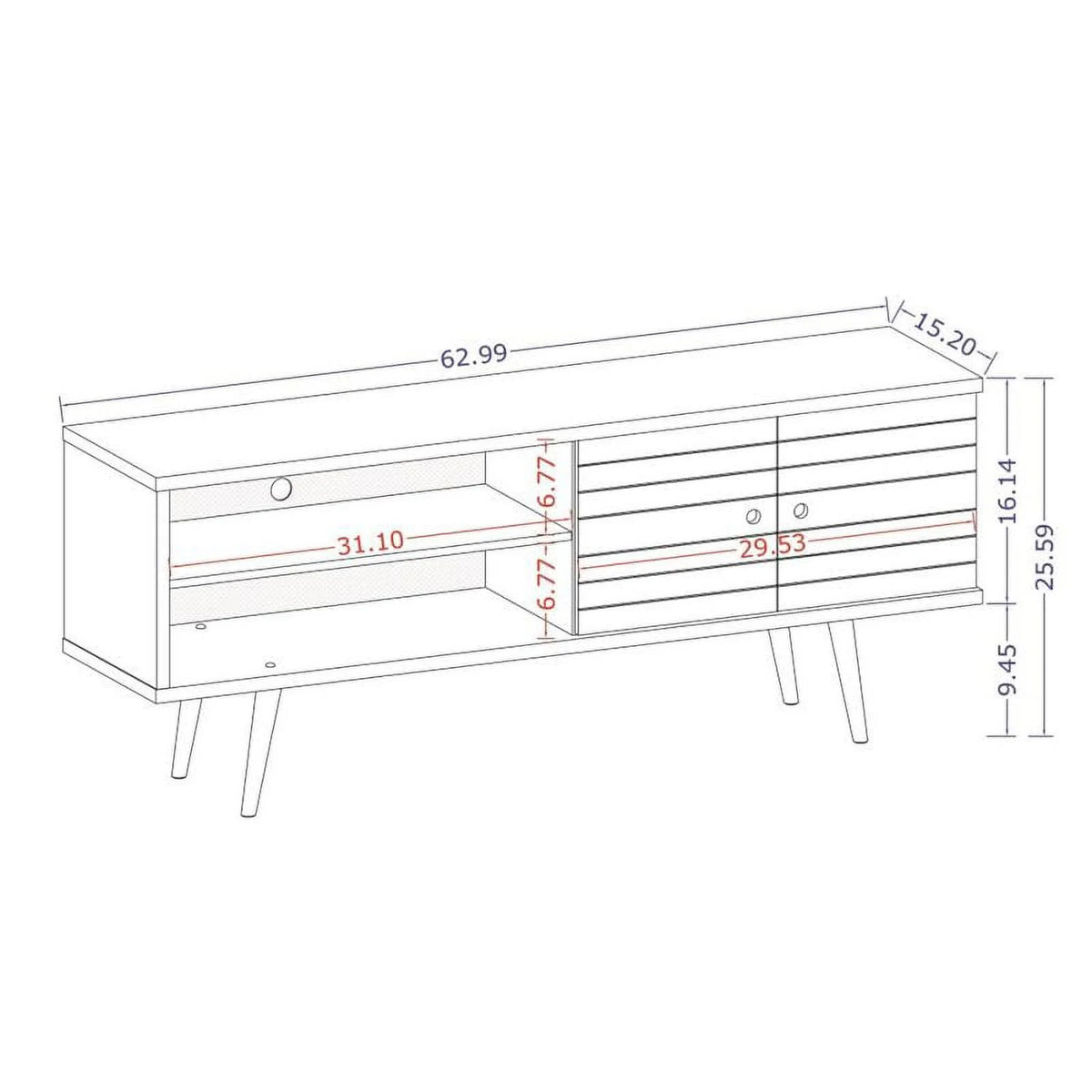 Solid Wood TV Stand for TVs up to 60" L1132