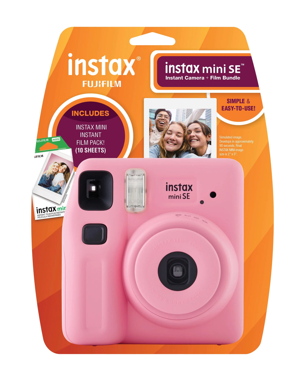 Pink Instant Camera with 10 Pack Mini Film E81530