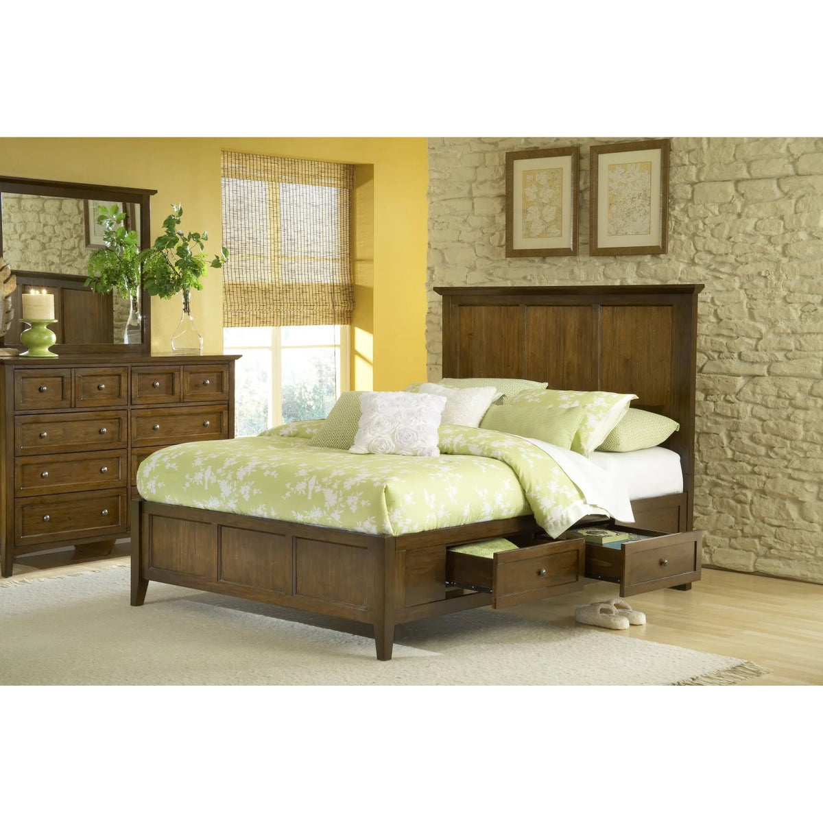 California King Solid Wood Panel Bed G408855
