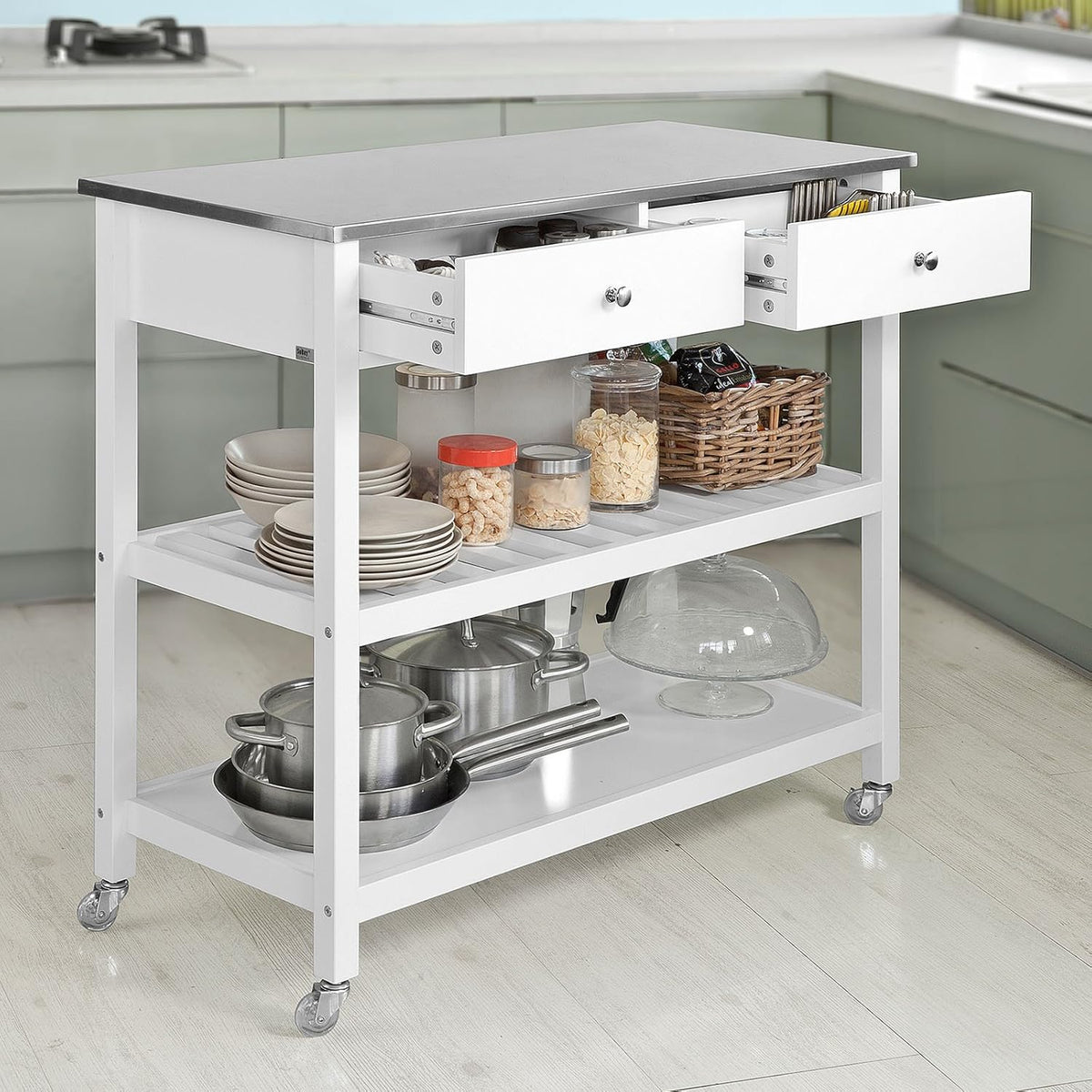 Kitchen Cart with Rubber Wood Top D221427