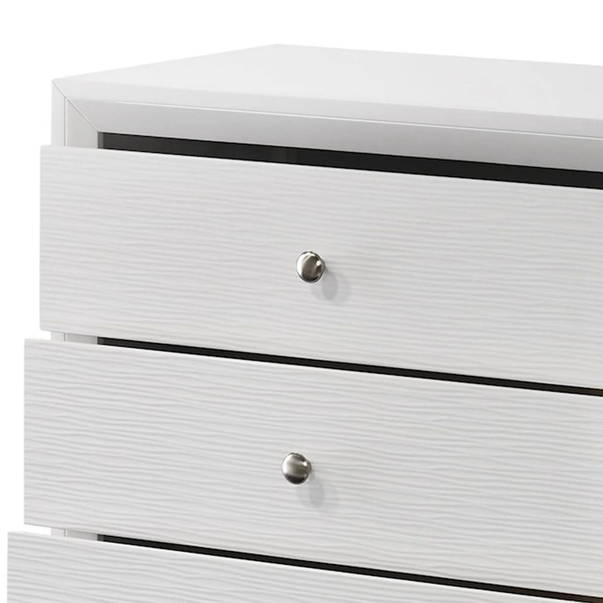 White 5 Drawer Wood Dresser I535037