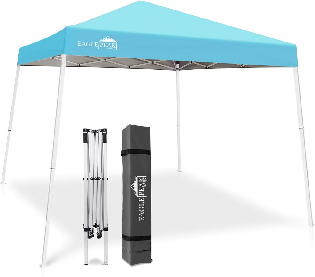 10' x 10' Slant Leg Pop-up Canopy Tent with 64 Square Feet of Shade (Blue) P3727