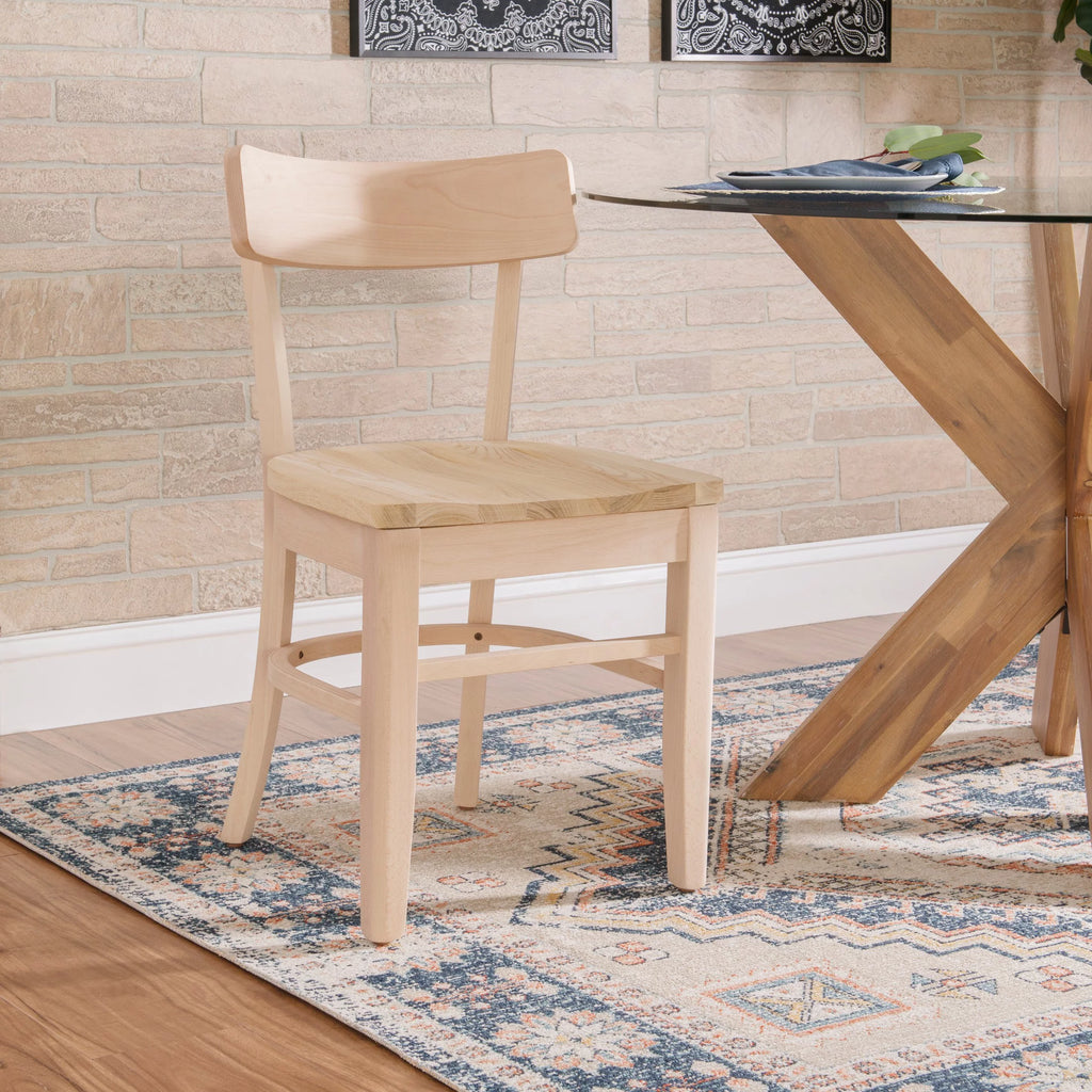 Unfinished Wood Dining Accent Chair, Set of 2 O46382