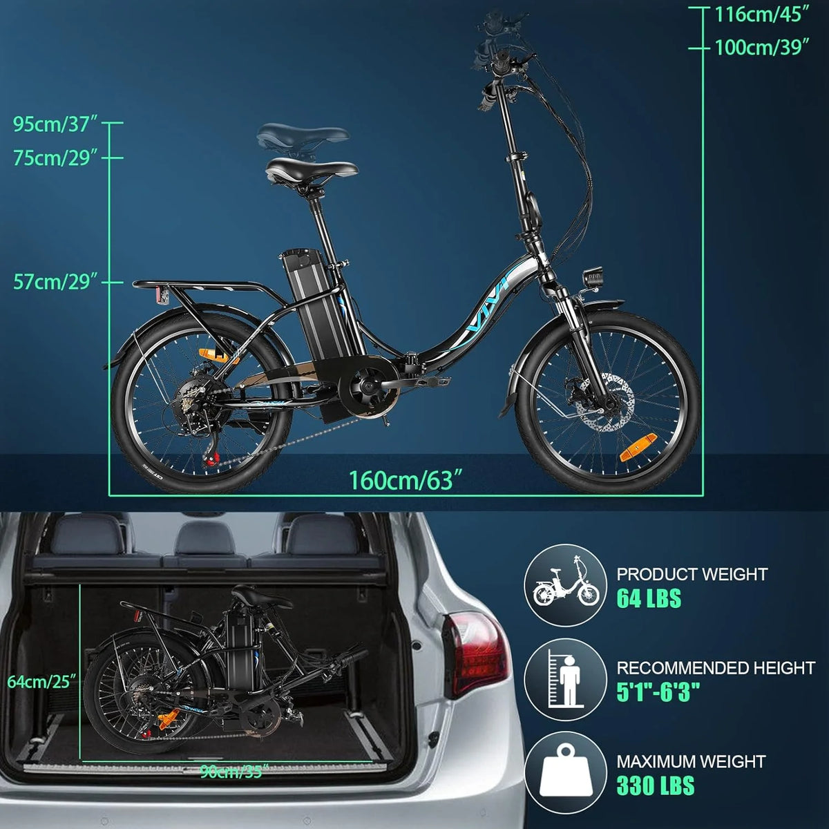 20 Folding Electric Cruiser Bike 500W Step-Through F231