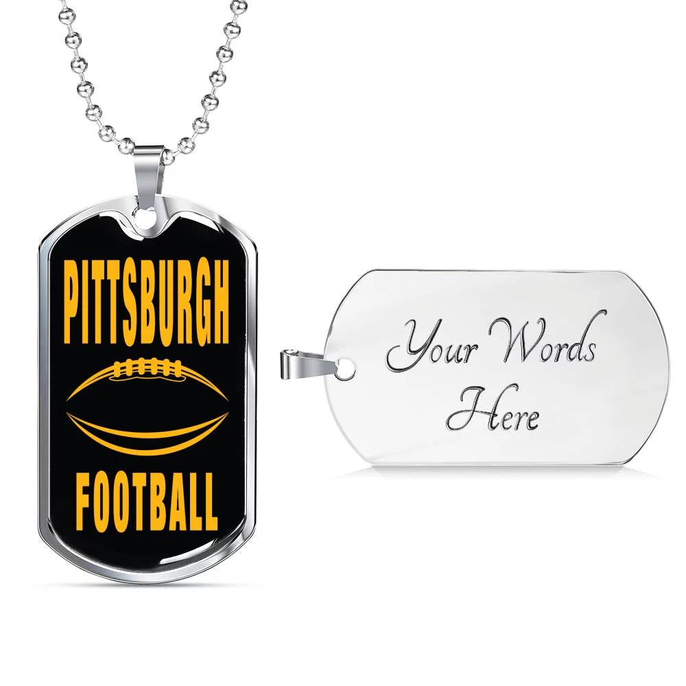 Stainless Steel or 18k Gold Dog Tag Necklace Z669