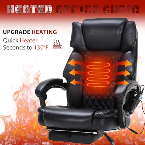 Grey Reclining Massage Office Chair with Foot Rest M69957