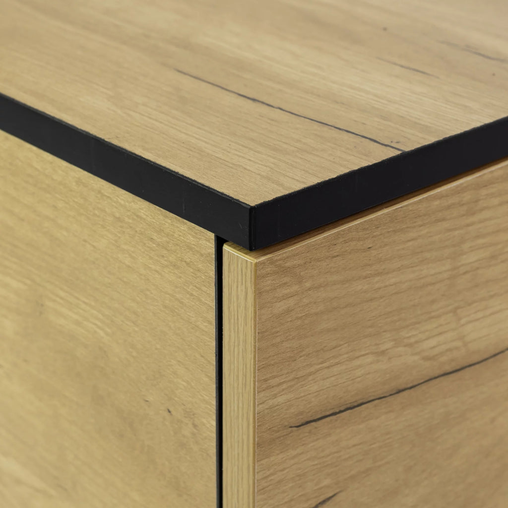 Brown Wooden Coffee Table with Storage Shelf and 2 Drawers A9101