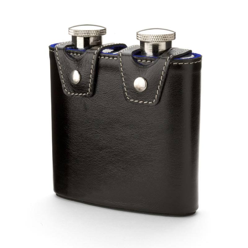 Black Leather Hip Flask N511060