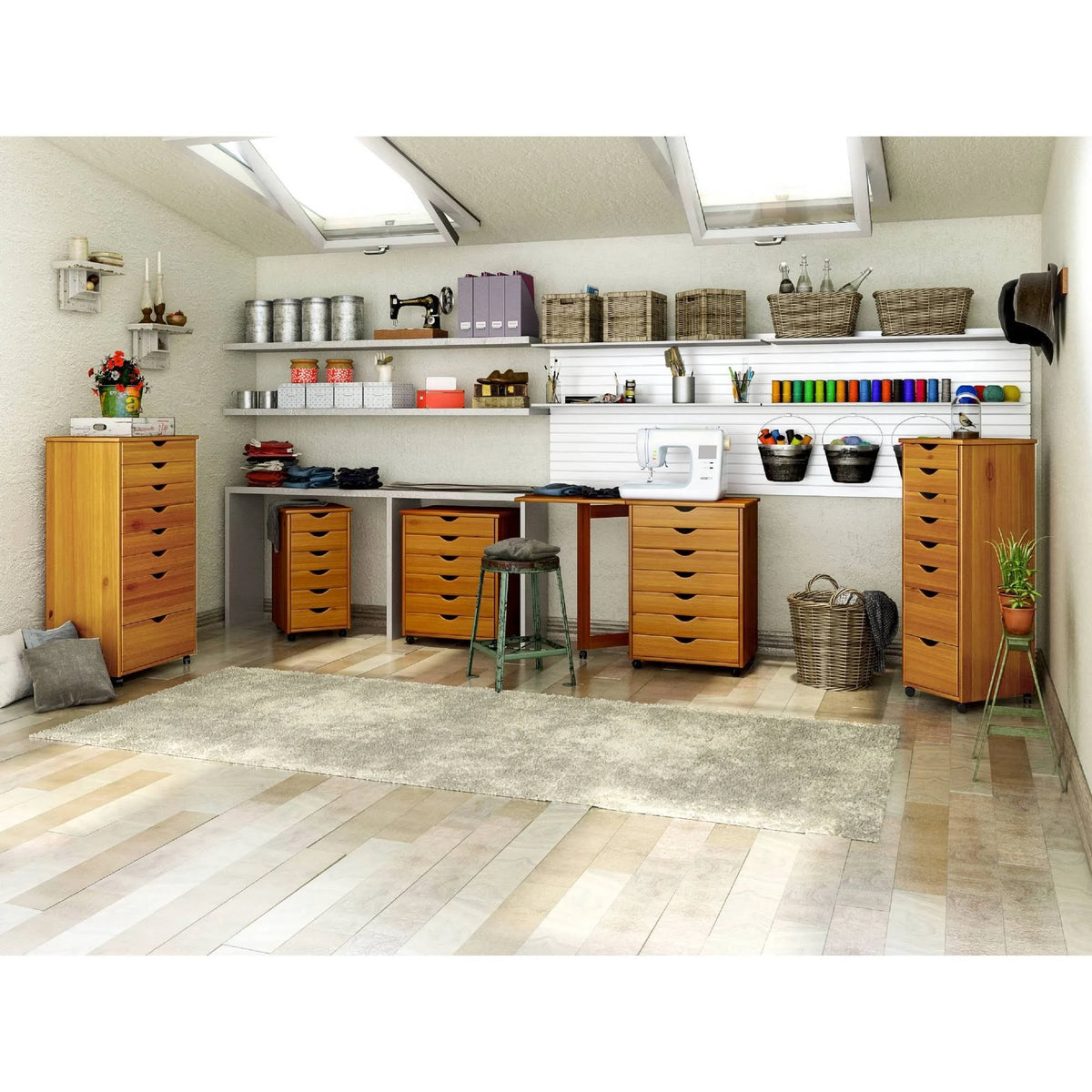 6+2 Drawer Wide Roll Cart F3787