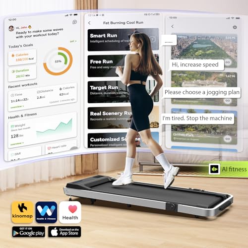 Foldable Treadmill with Desk Workstation L629