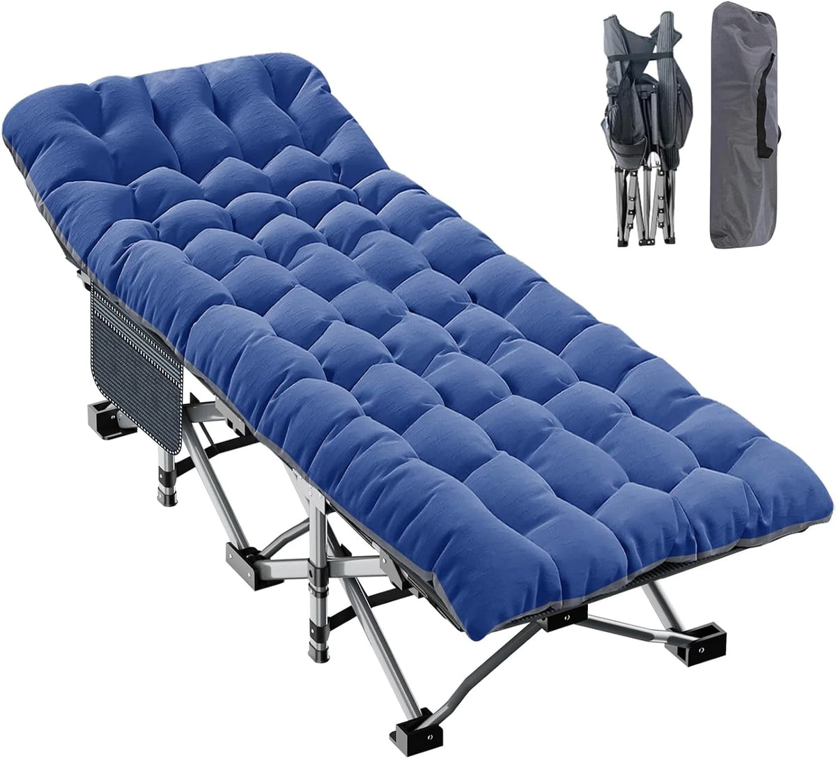 2 Pack Folding Camping Cot with Mattress and Carry Bag V392005