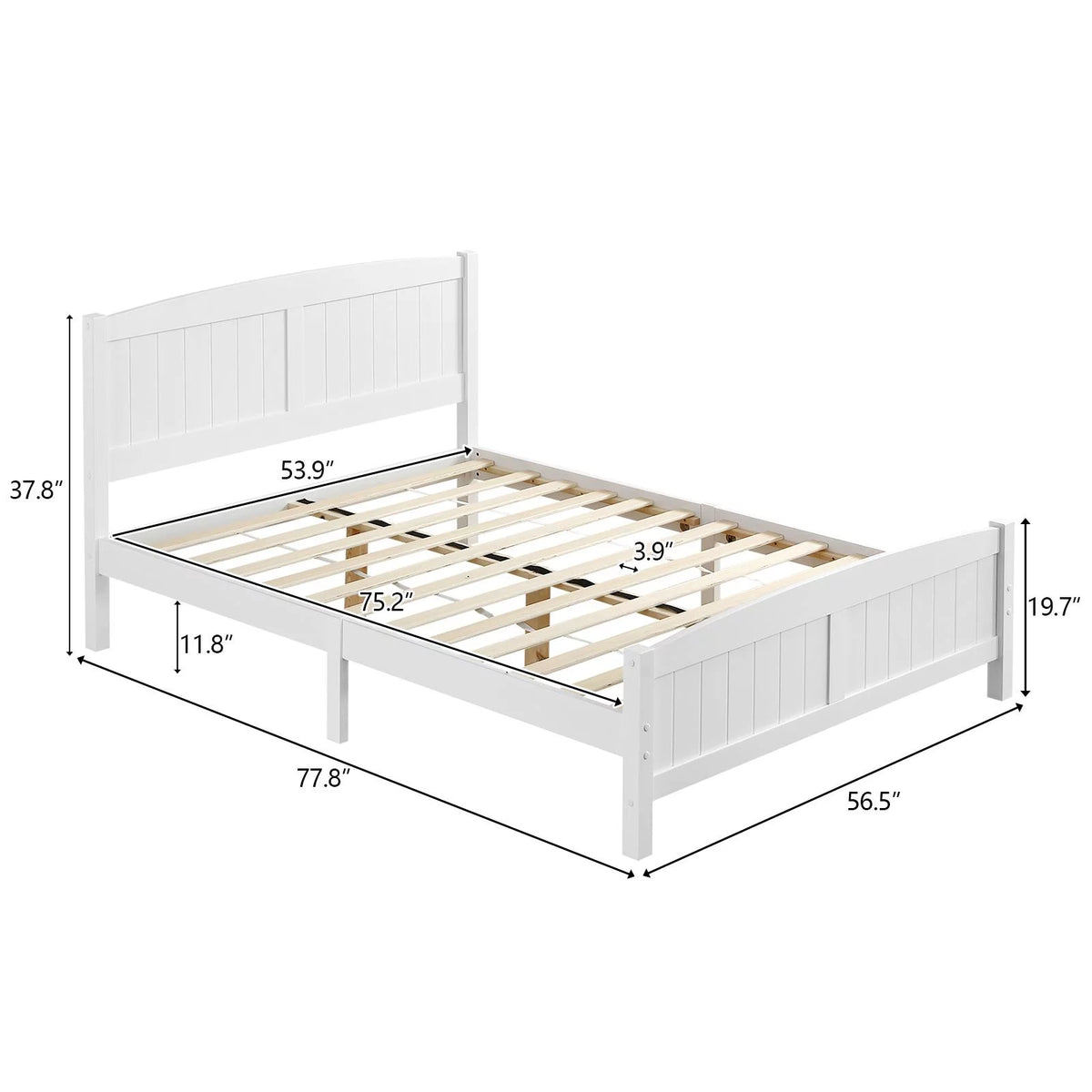 Queen Solid Pine Wood Platform Bed Frame with Headboard H819