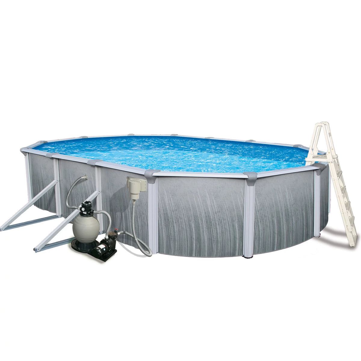 12-ft x 24-ft Oval 52-in Deep Metal Wall Swimming Pool H5740