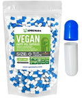 Size 0 Empty Vegan Capsules 500 Count Blue White R41213