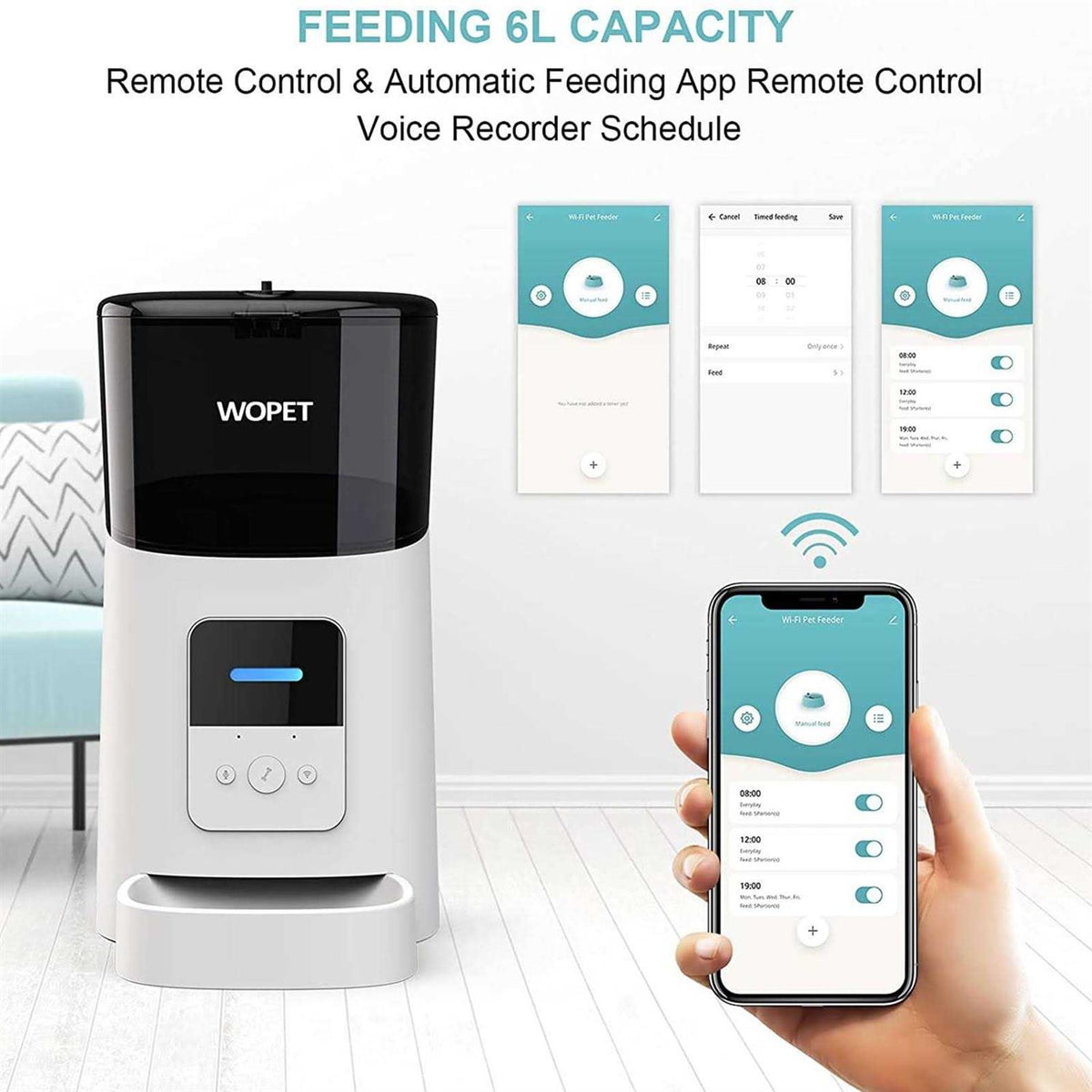 Automatic Wi-Fi Smart Cat Food Dispenser T83196
