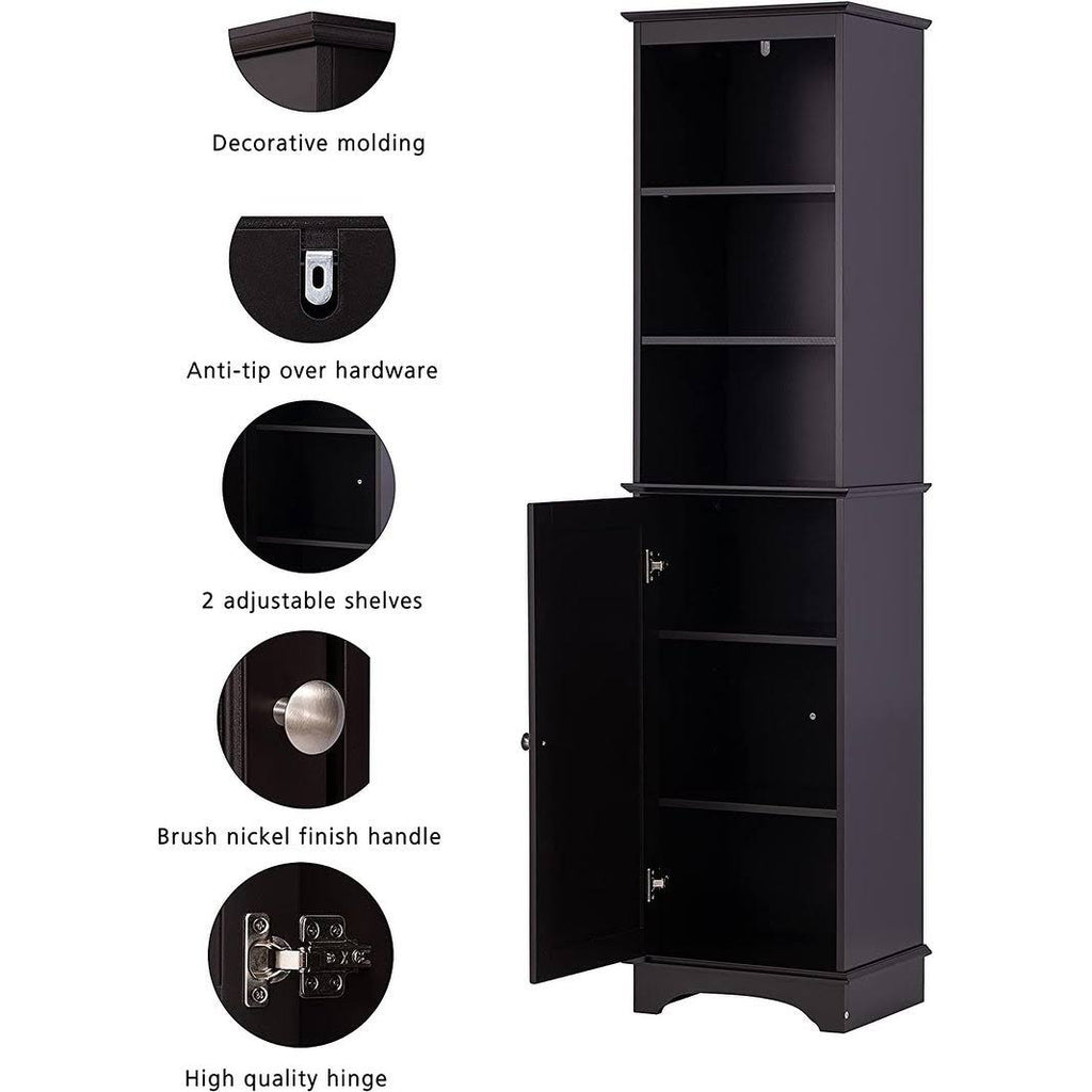 White Three Tier Freestanding Storage Cabinet M184