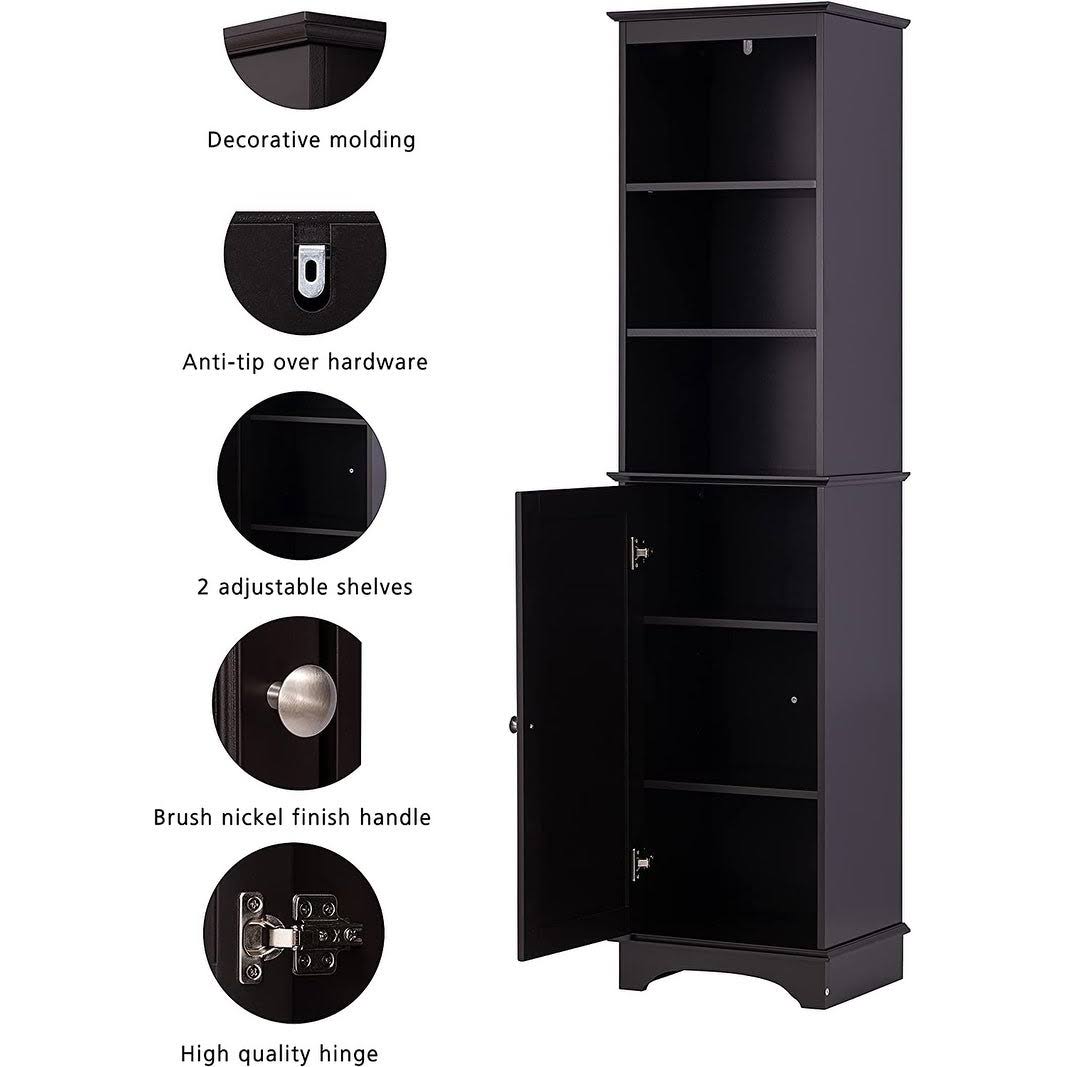 White Three Tier Freestanding Storage Cabinet M184