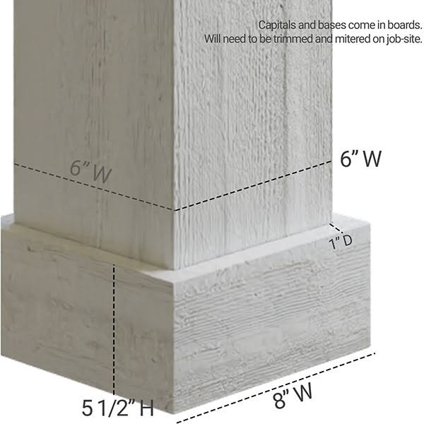 Faux Wood Non-Tapered Square Column Wrap O41674