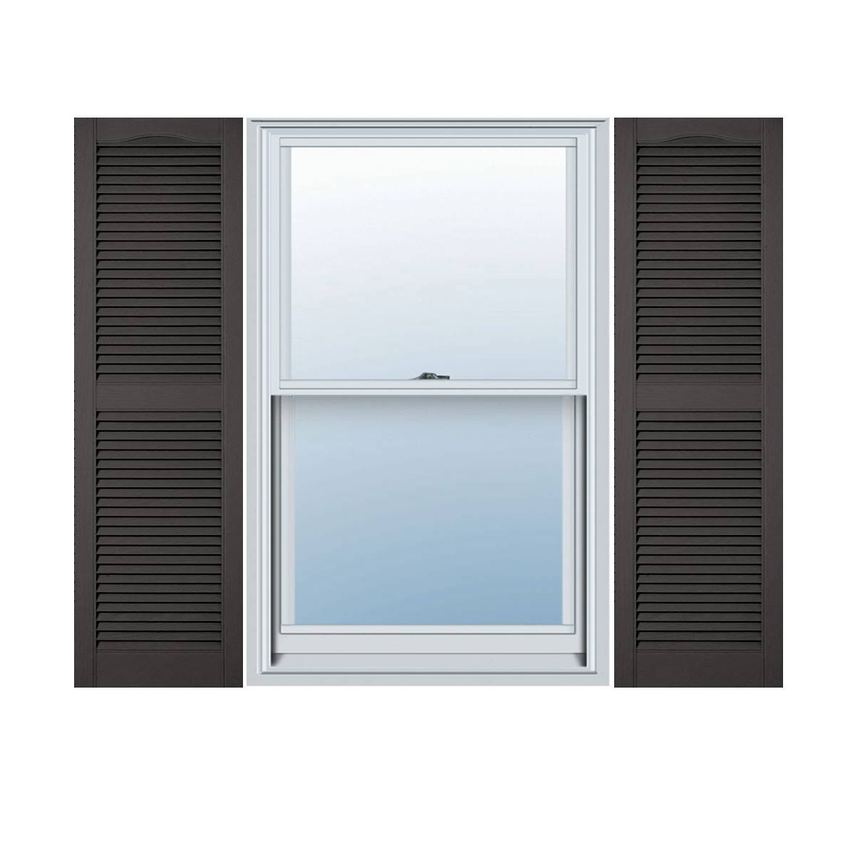 Vinyl Cathedral Top Open Louver Shutters Y644