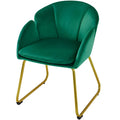 Green Velvet Armchair with Golden Metal Legs I413709