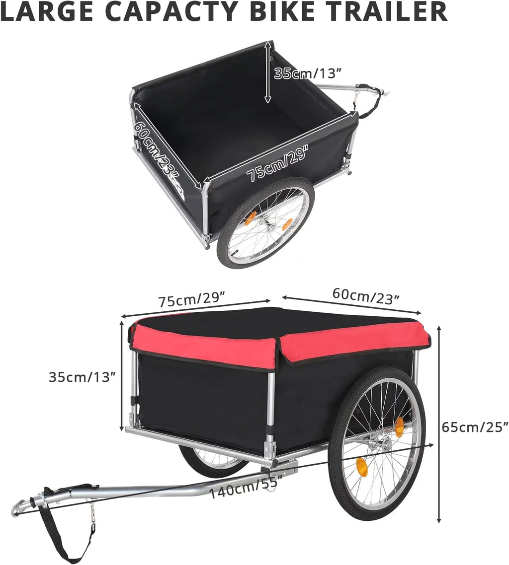 Foldable Bike Cargo Trailer with 20" Wheel & Universal Hitch I97597