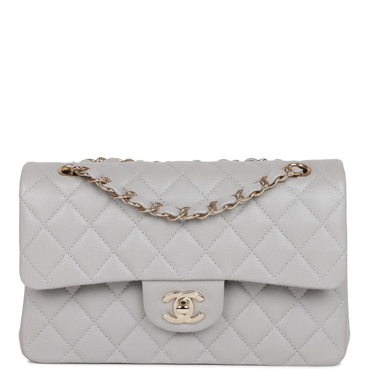 Classic Double Flap Grey Caviar A7787