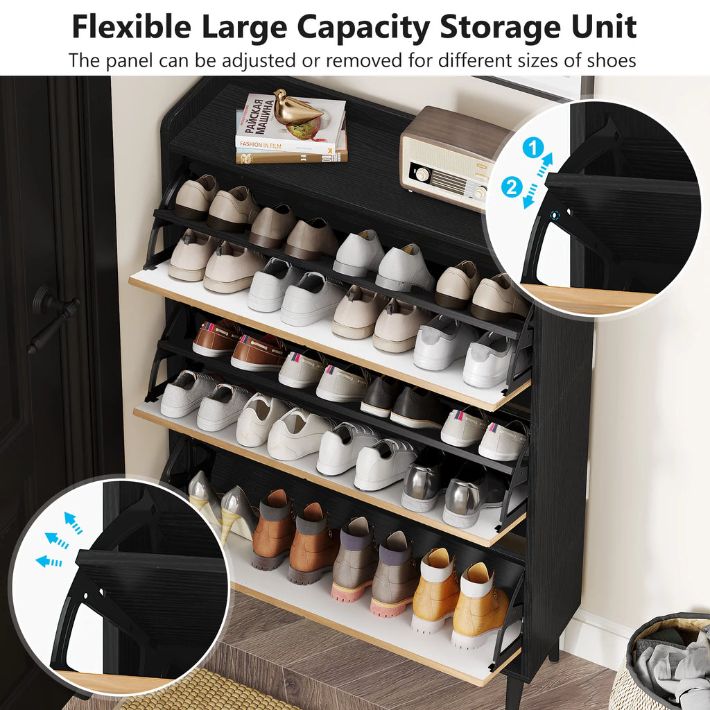 Narrow 3 Flip-Drawers Shoe Storage Cabinet M230325