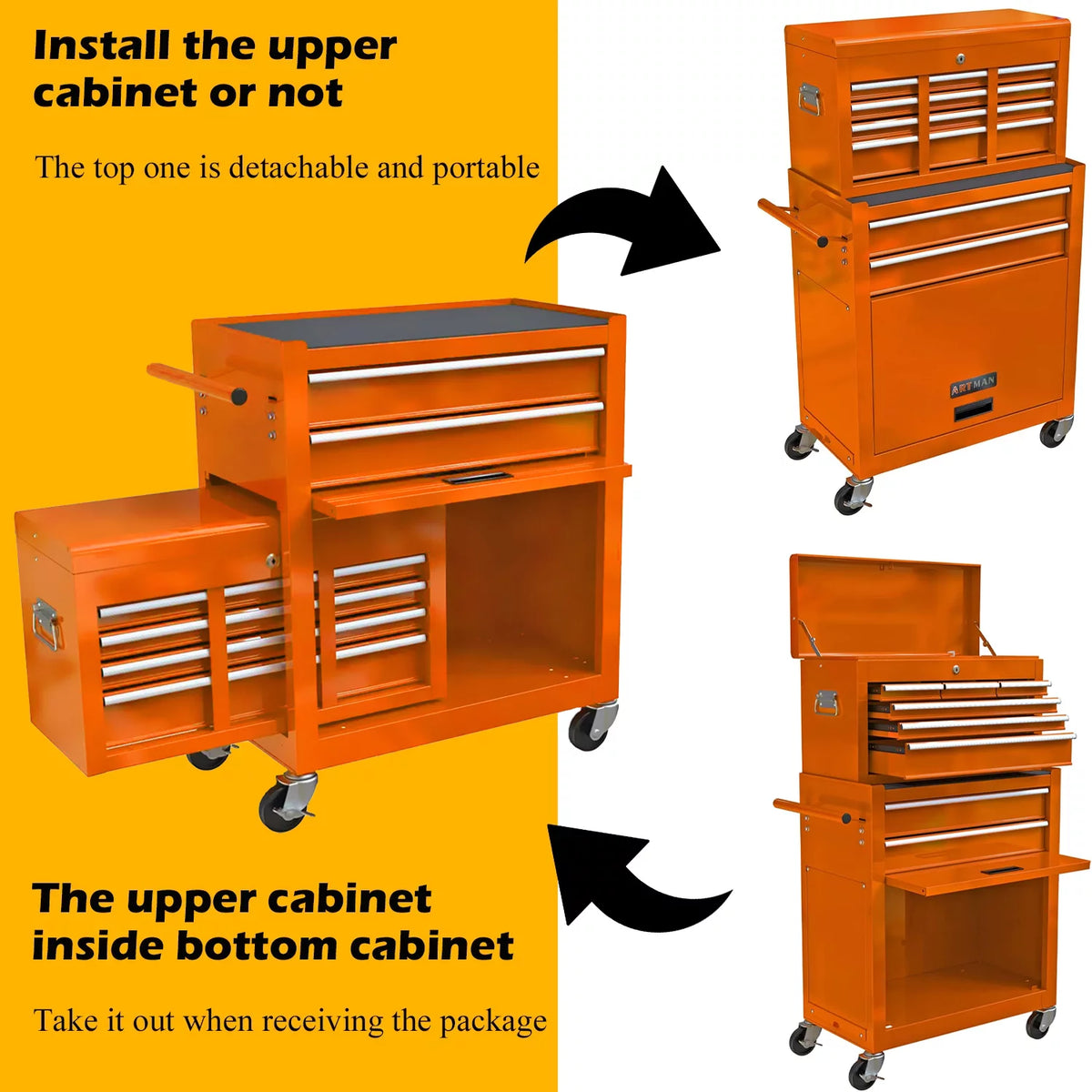 Blue 8 Drawer Rolling Tool Chest with Lock A585048